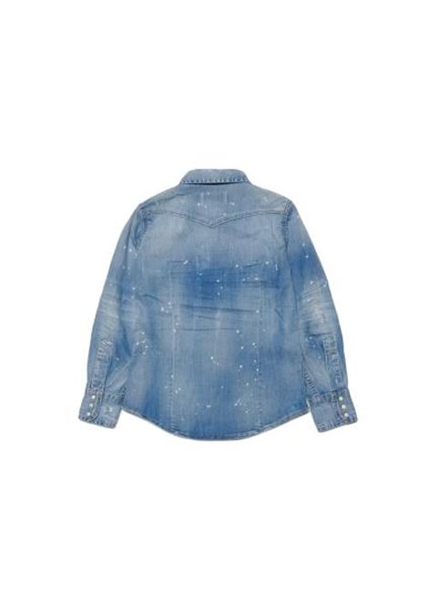 Camicia denim con effetto vernice DSQUARED2 JUNIOR | DQ02DG D0A7EDQ01